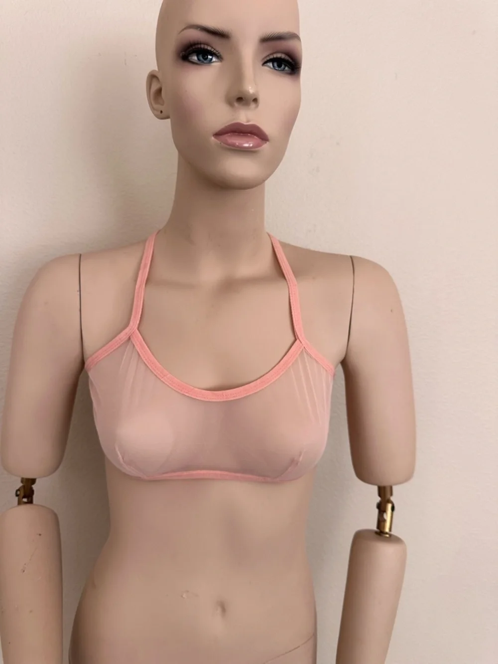 NWT Soly Hux Sheer Mesh Bralette - Pastel Pink - Size S